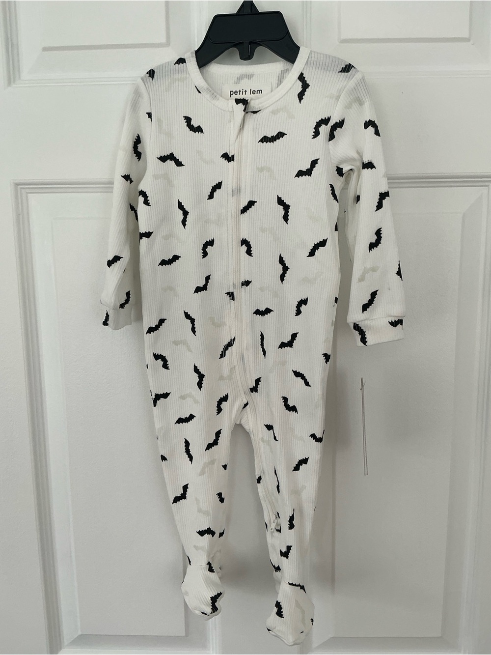 PETIT LEM Glow In The Dark Bat Print Footie | Size 9M